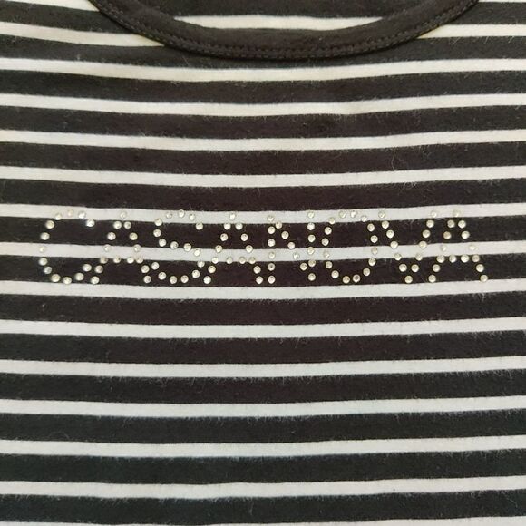 Perry Ellis striped embellished Casanova tee - Picture 3 of 8